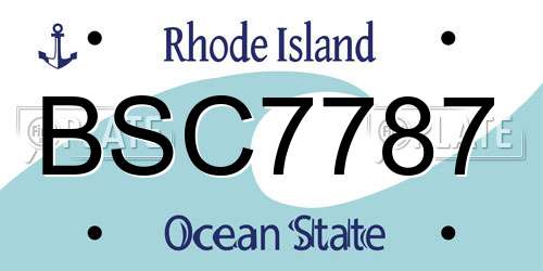 BSC7787 Rhode Island License Plate