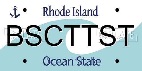 BSCTTST Rhode Island License Plate
