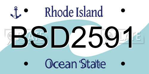 BSD2591 Rhode Island License Plate