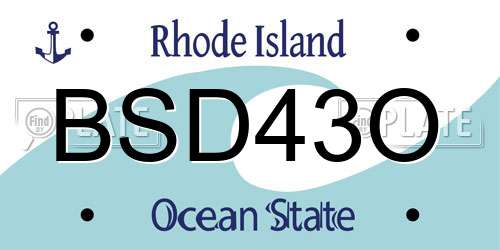 BSD43O Rhode Island License Plate