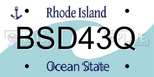 BSD43Q Rhode Island License Plate
