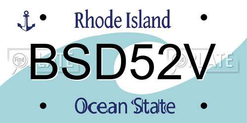 BSD52V Rhode Island License Plate