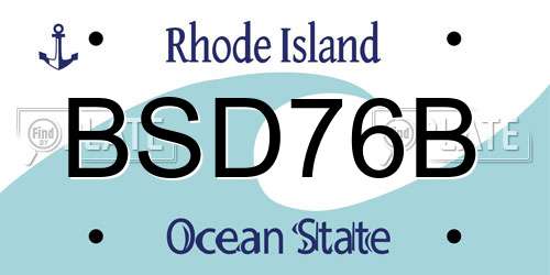 BSD76B Rhode Island License Plate