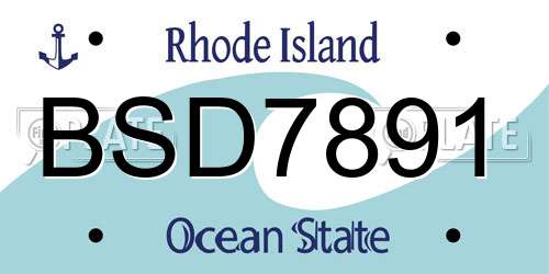 BSD7891 Rhode Island License Plate