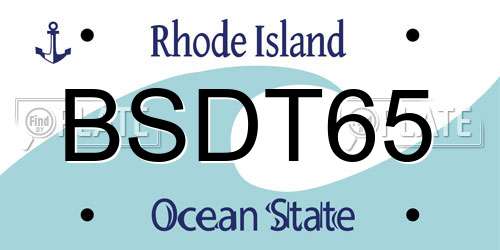 BSDT65 Rhode Island License Plate