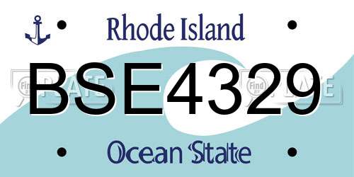 BSE4329 Rhode Island License Plate