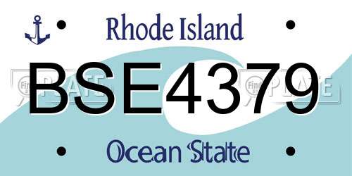 BSE4379 Rhode Island License Plate