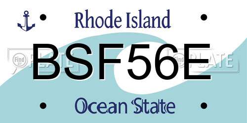 BSF56E Rhode Island License Plate