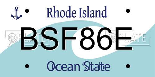 BSF86E Rhode Island License Plate