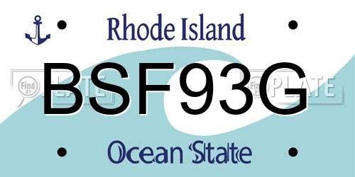 BSF93G Rhode Island License Plate
