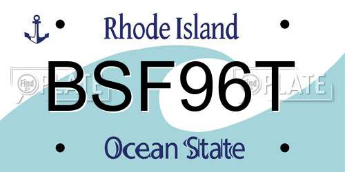 BSF96T Rhode Island License Plate