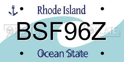 BSF96Z Rhode Island License Plate