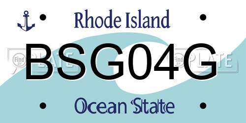 BSG04G Rhode Island License Plate