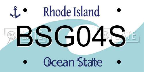 BSG04S Rhode Island License Plate