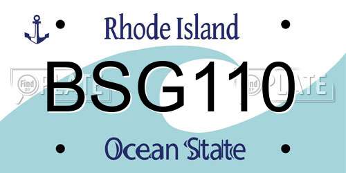 BSG110 Rhode Island License Plate