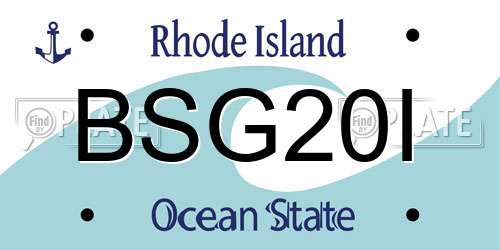BSG20I Rhode Island License Plate