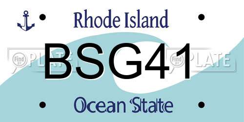 BSG41 Rhode Island License Plate