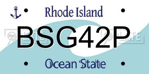BSG42P Rhode Island License Plate