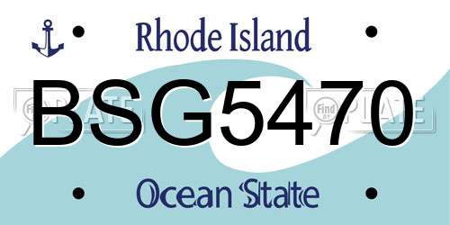 BSG5470 Rhode Island License Plate