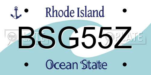 BSG55Z Rhode Island License Plate
