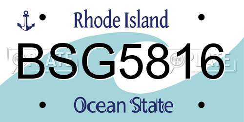 BSG5816 Rhode Island License Plate