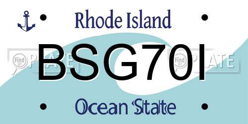 BSG70I Rhode Island License Plate