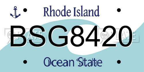 BSG8420 Rhode Island License Plate