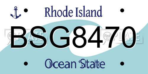 BSG8470 Rhode Island License Plate