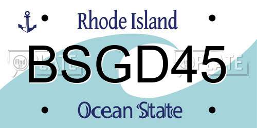 BSGD45 Rhode Island License Plate