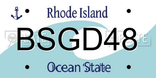 BSGD48 Rhode Island License Plate