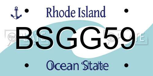 BSGG59 Rhode Island License Plate
