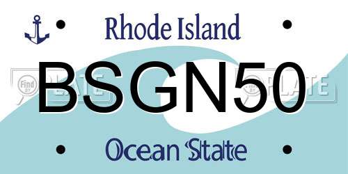 BSGN50 Rhode Island License Plate