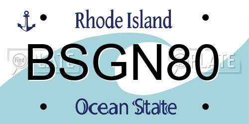 BSGN80 Rhode Island License Plate