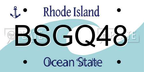 BSGQ48 Rhode Island License Plate