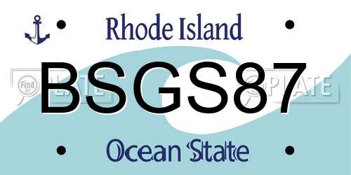 BSGS87 Rhode Island License Plate