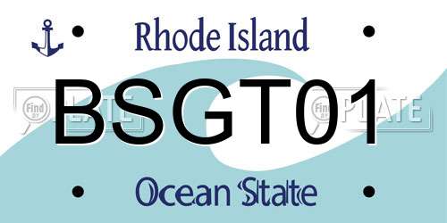 BSGT01 Rhode Island License Plate