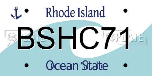 BSHC71 Rhode Island License Plate