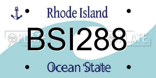 BSI288 Rhode Island License Plate