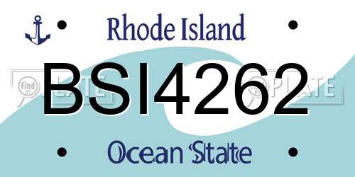 BSI4262 Rhode Island License Plate
