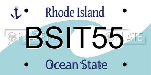 BSIT55 Rhode Island License Plate