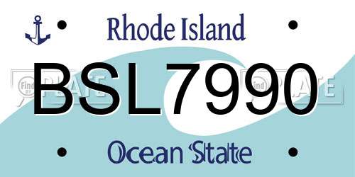 BSL7990 Rhode Island License Plate