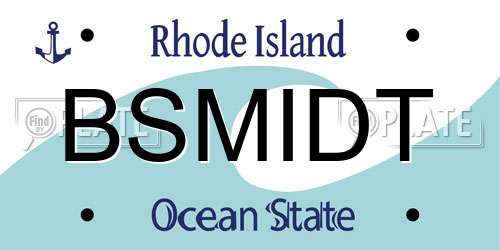 BSMIDT Rhode Island License Plate