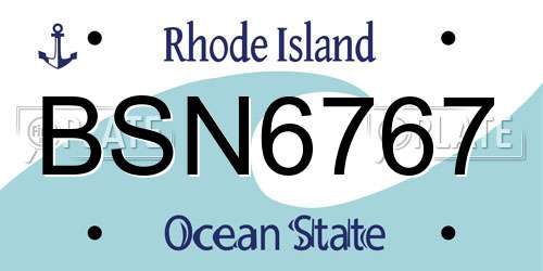 BSN6767 Rhode Island License Plate