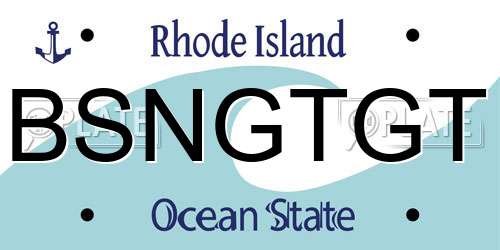 BSNGTGT Rhode Island License Plate