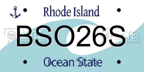 BSO26S Rhode Island License Plate