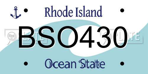 BSO430 Rhode Island License Plate