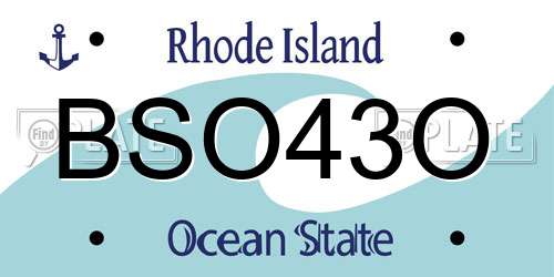 BSO43O Rhode Island License Plate