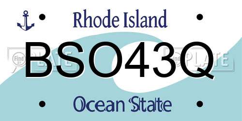BSO43Q Rhode Island License Plate