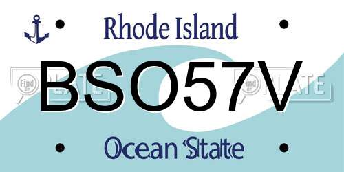 BSO57V Rhode Island License Plate
