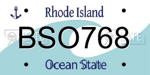 BSO768 Rhode Island License Plate